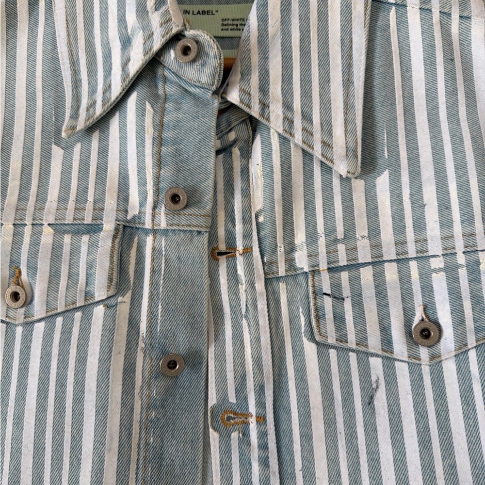 Off-White Striped Denim Jacket - image 3